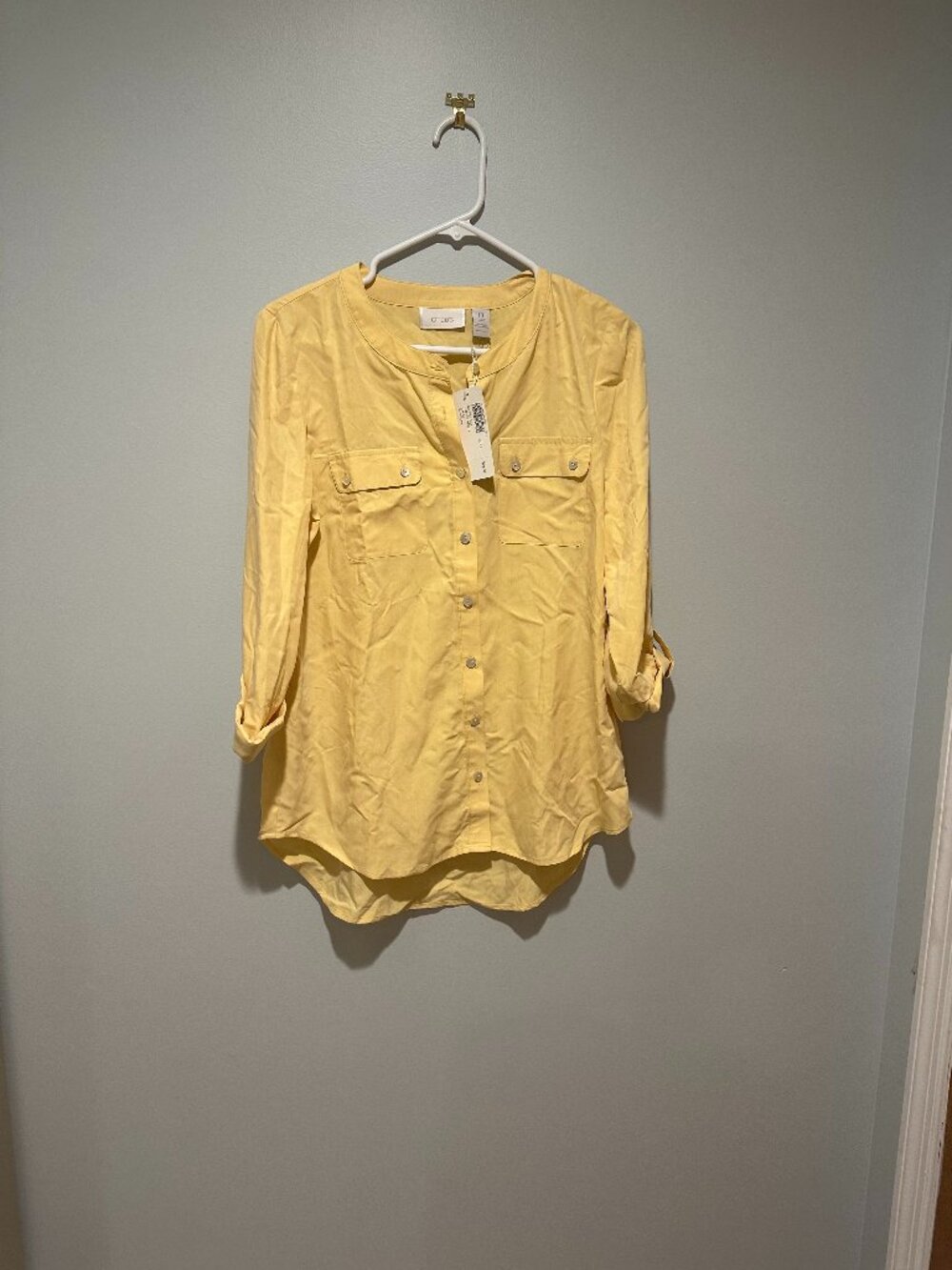 Chico’s Lemon Yellow Top Women’s Medium Brand New Blouse